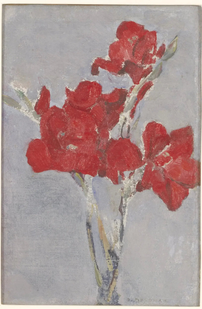 Röda gladioler - Piet Mondrian