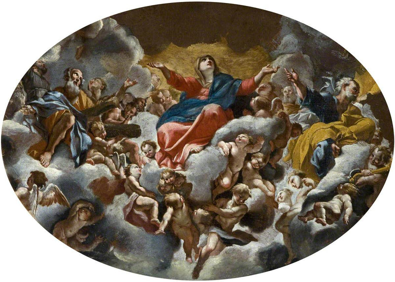 Himmelssyn av Jungfru Maria (efter fresken i kupolen av Sant'Andrea della Valle, Rom) - Giovanni Lanfranco