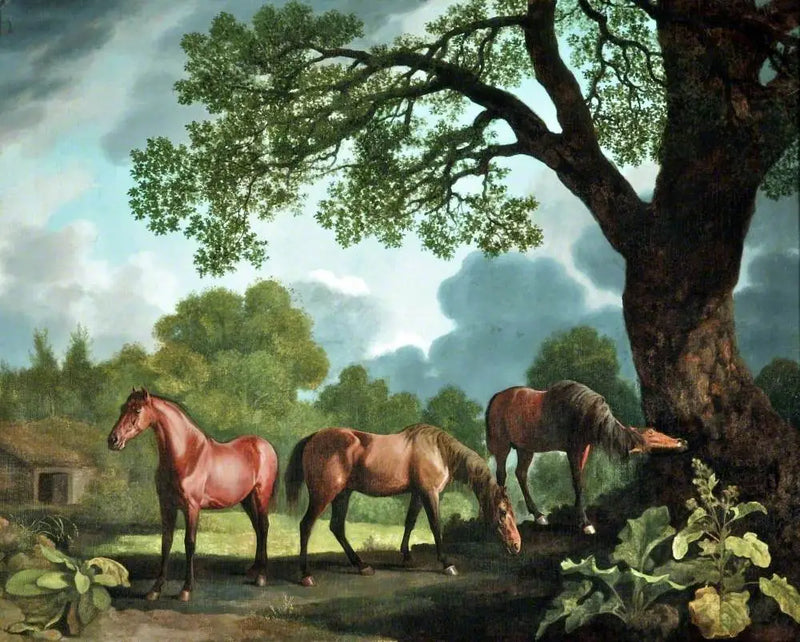 Gnawpost och två andra föl - George Stubbs