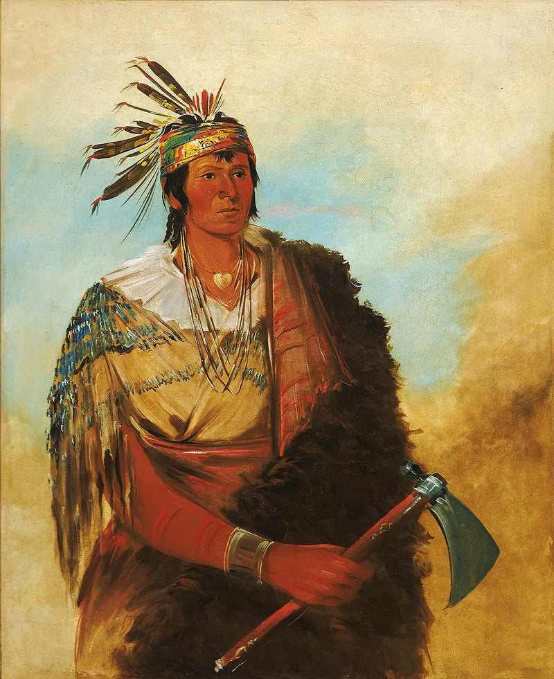 Go-to-ków-páh-ah, står ensam, en hederlig förnämlig man - George Catlin