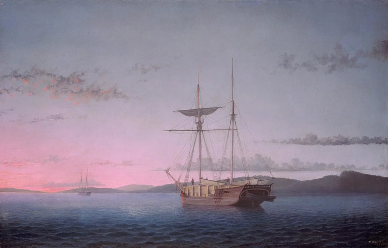 Skogsskepp på kvällen över Penobscotbukten - Fitz Henry Lane