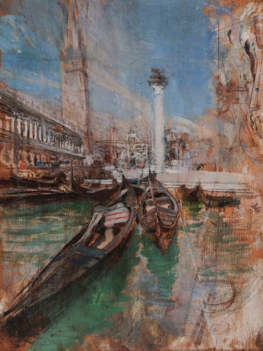 Gondoler framför St. Markus torg - Giovanni Boldini