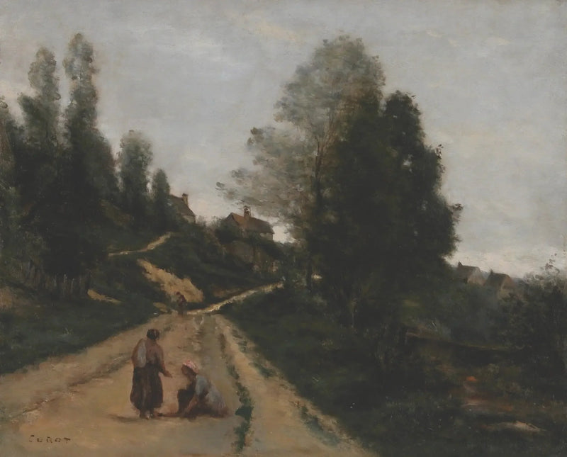 Gouvieux, nära Chantilly. Uppåtgående väg - Jean-Baptiste Camille Corot