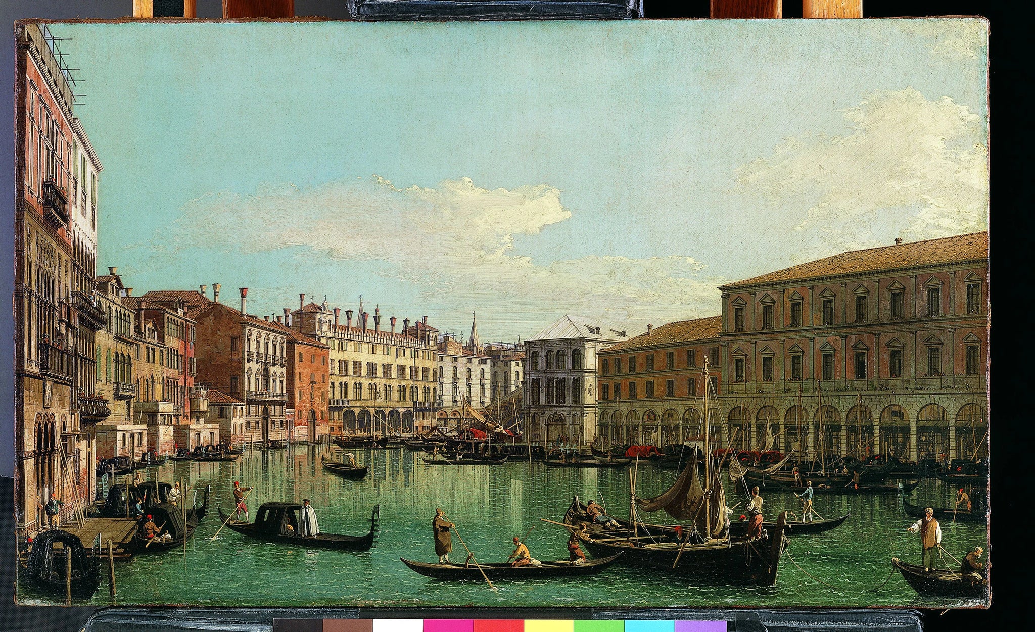 Le Grand Canal, Venise, vers le sud en direction du pont du Rialto - Canaletto (Giovanni Antonio Canal)