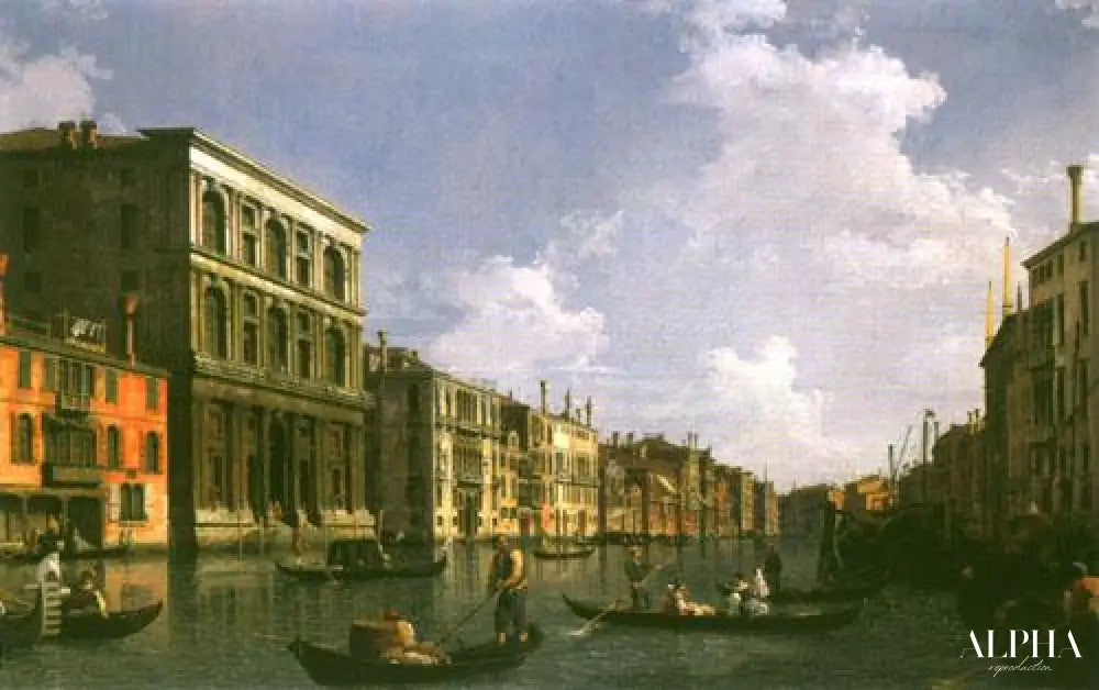 Grand Canal : vue Sud-Ouest du Palazzo Grimani tonne le Palazzo FoscAri le - Canal Giovanni Antonio - Reproductions de tableaux et peintures haut de gamme