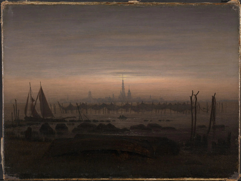 Greifswald i månsken - Caspar David Friedrich