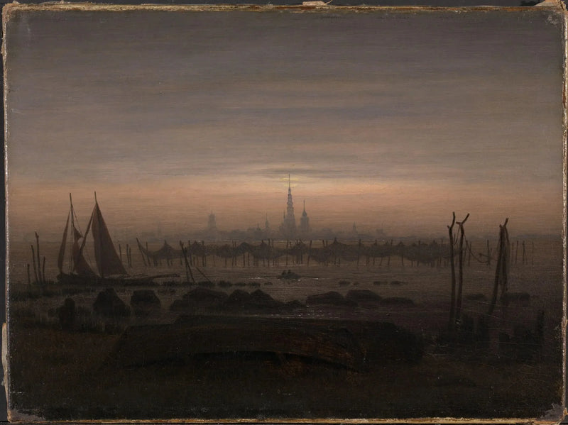 Greifswald i månsken - Caspar David Friedrich