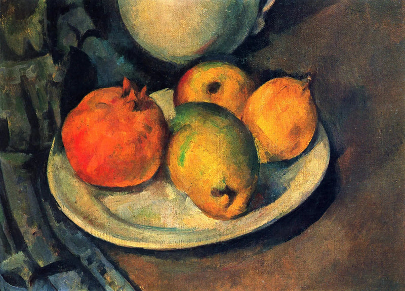 Granatäpple och päron på en tallrik - Paul Cézanne