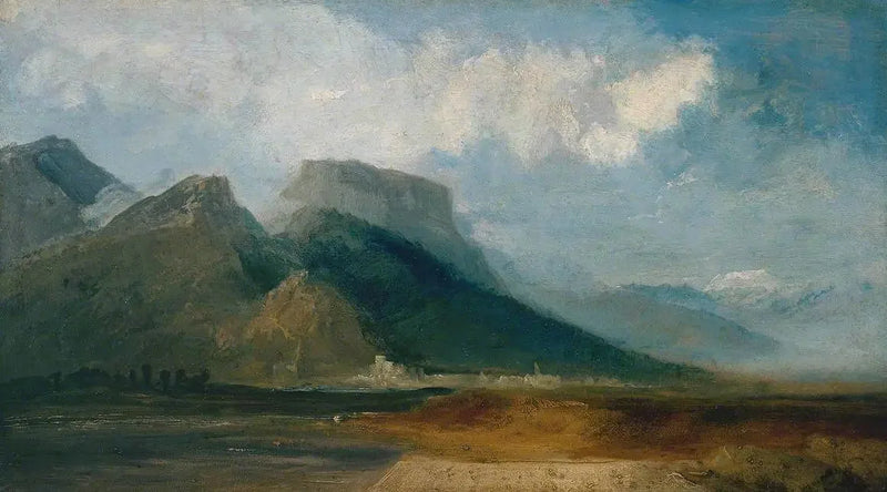 Grenoble sedd från floden Drac med Mont Blanc i fjärran - J. M. W. Turner