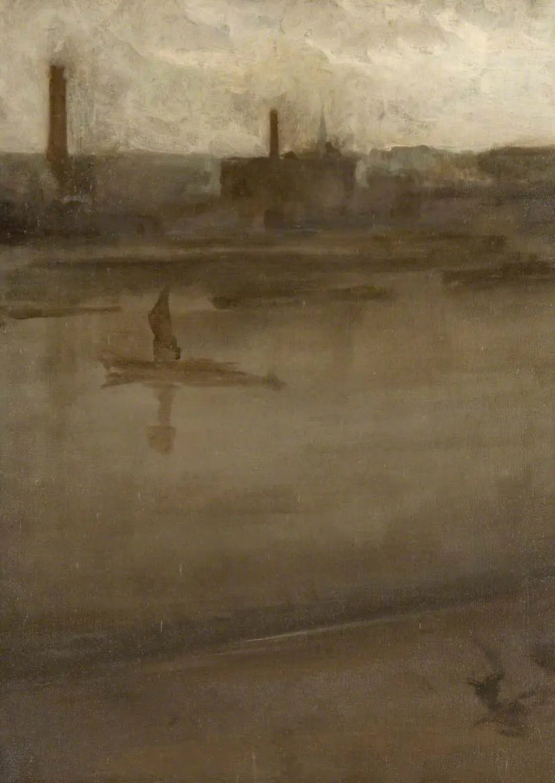 Grå och silver: The Thames - James Abbott McNeill Whistler