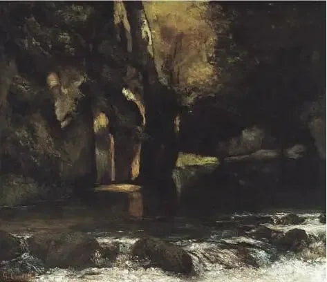 Grotte du Puits Noir - Gustave Courbet image 1 copie de tableau peinte à la main