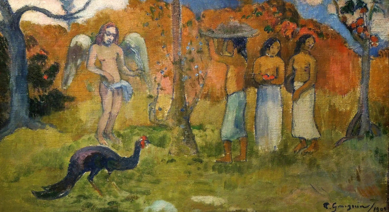 Grupp med en ängel - Paul Gauguin
