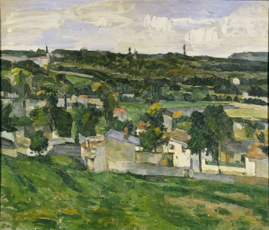 Grupp av hus, landskap från Île-de-France - Paul Cézanne