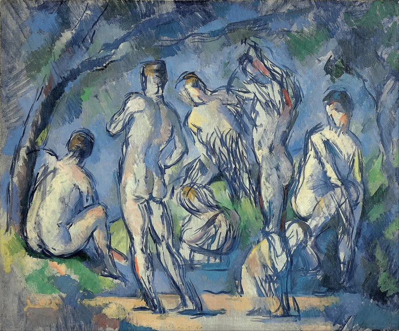 Grupp av sju badare - Paul Cézanne