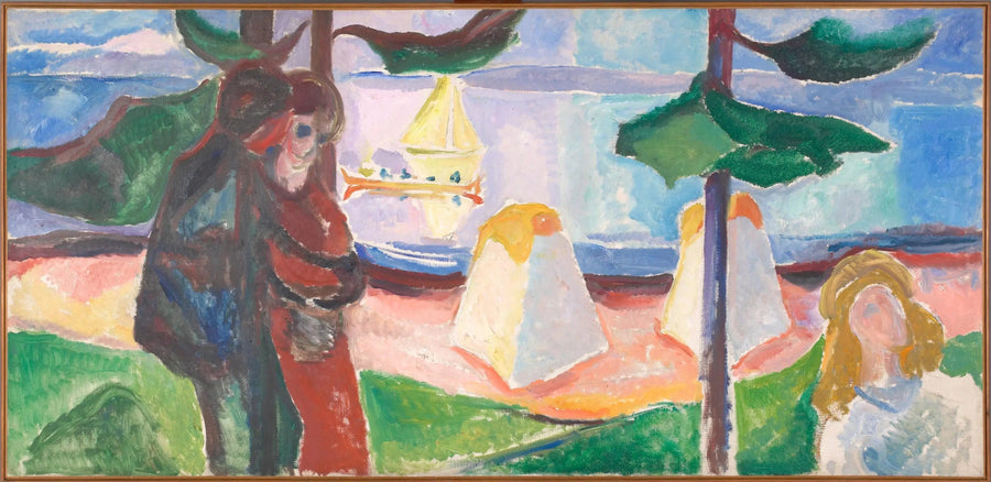 Människogrupper på stranden - Edvard Munch