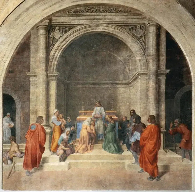 Mirakulös helande med Filippo Benizzi - Andrea del Sarto-reliker