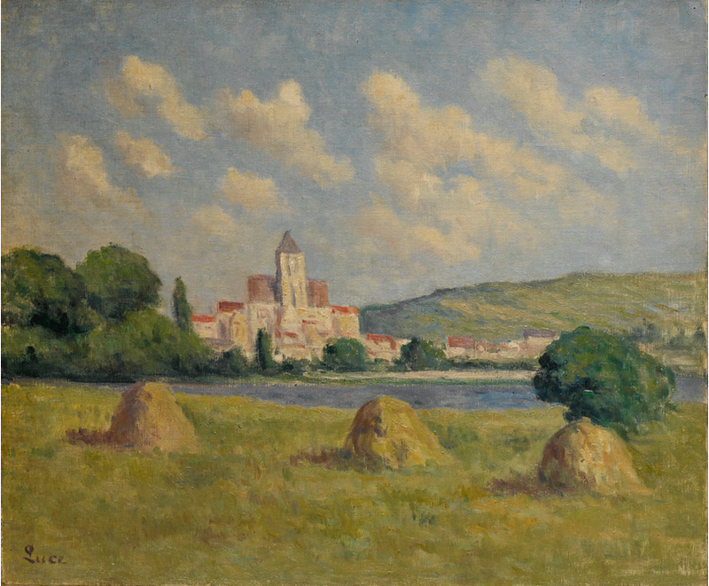 Guernes, kyrkan och fälten - Maximilien Luce