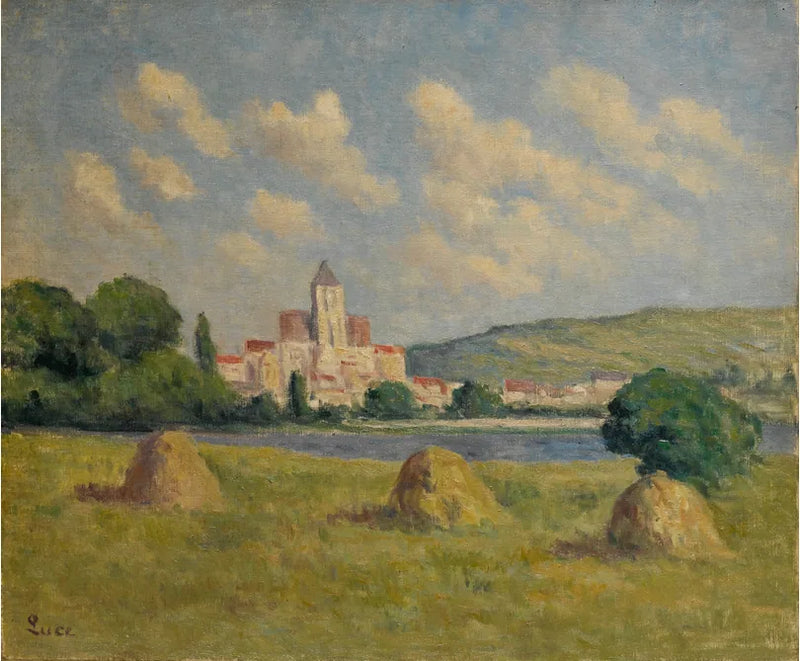 Guernes, kyrkan och fälten - Maximilien Luce