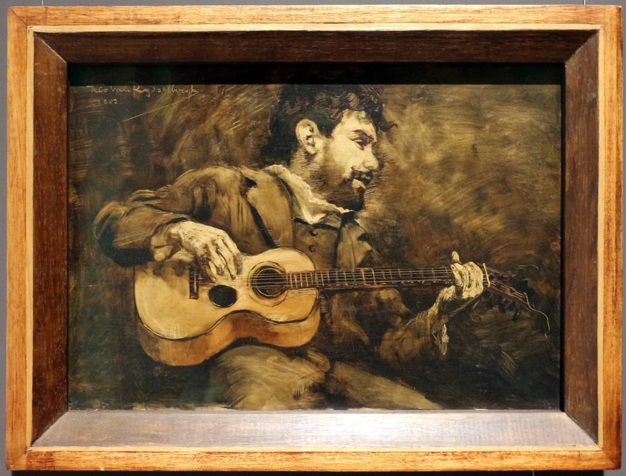 Gitarrist - Porträtt av den spanske konstnären Darío de Regoyos - Théodore van Rysselberghe