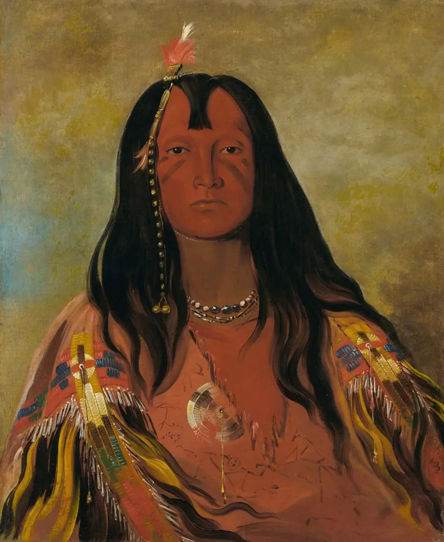 H'co-a-h'co-a-h'cotes-min, Inga horn på huvudet, en modig - George Catlin