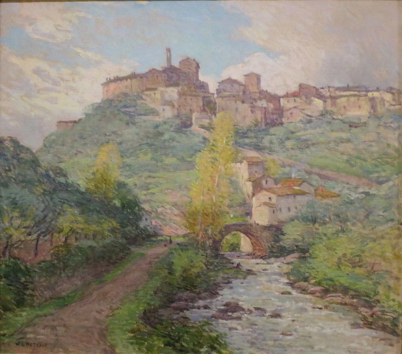 Bostäder på sluttningen av en kulle, Pelago, Italien - Willard Metcalf
