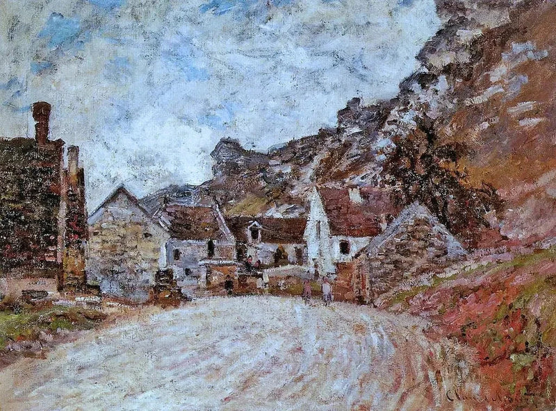 Hamlet of Chantemesle vid foten av klippan W588 - Claude Monet