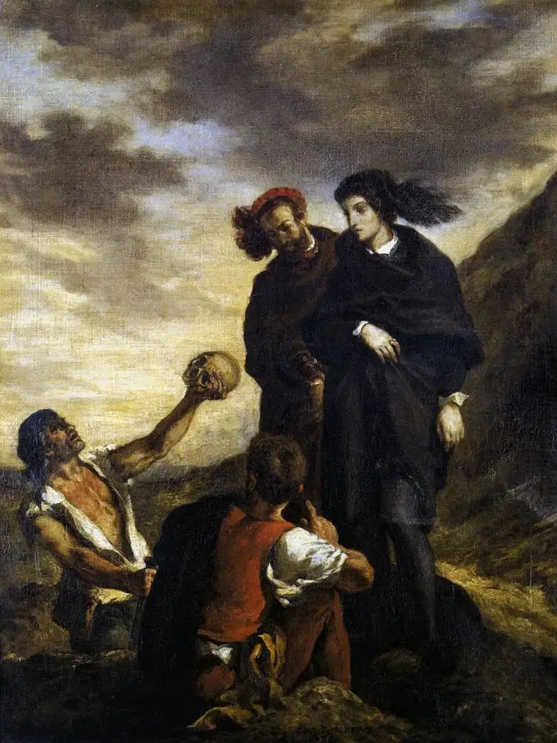 Hamlet och Horatio på kyrkogården - Eugène Delacroix