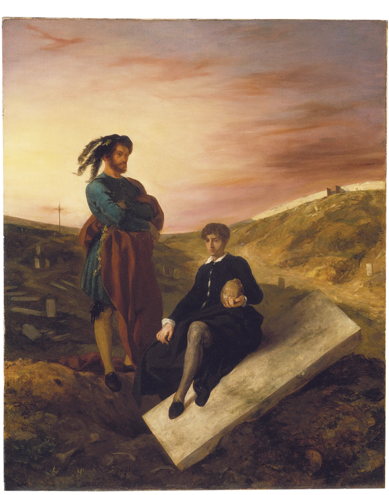 Hamlet och Horatio på kyrkogården - Eugène Delacroix
