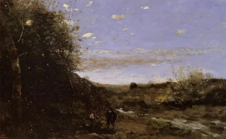 Hamlet och grävaren - Jean-Baptiste Camille Corot