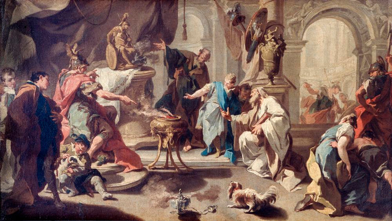 Hannibal svär att hämnas på romarna - Giovanni Battista Pittoni