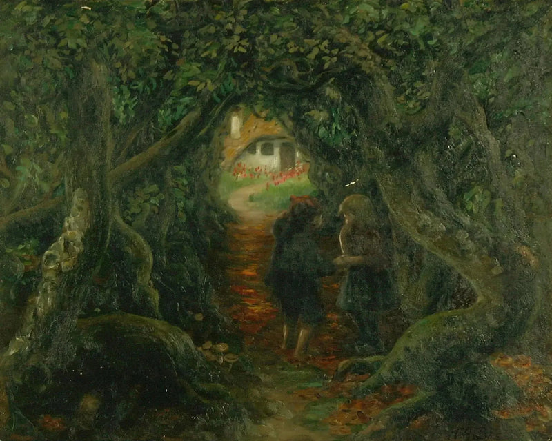 Hansel och Gretel hos häxan. - H. A. Brendekilde