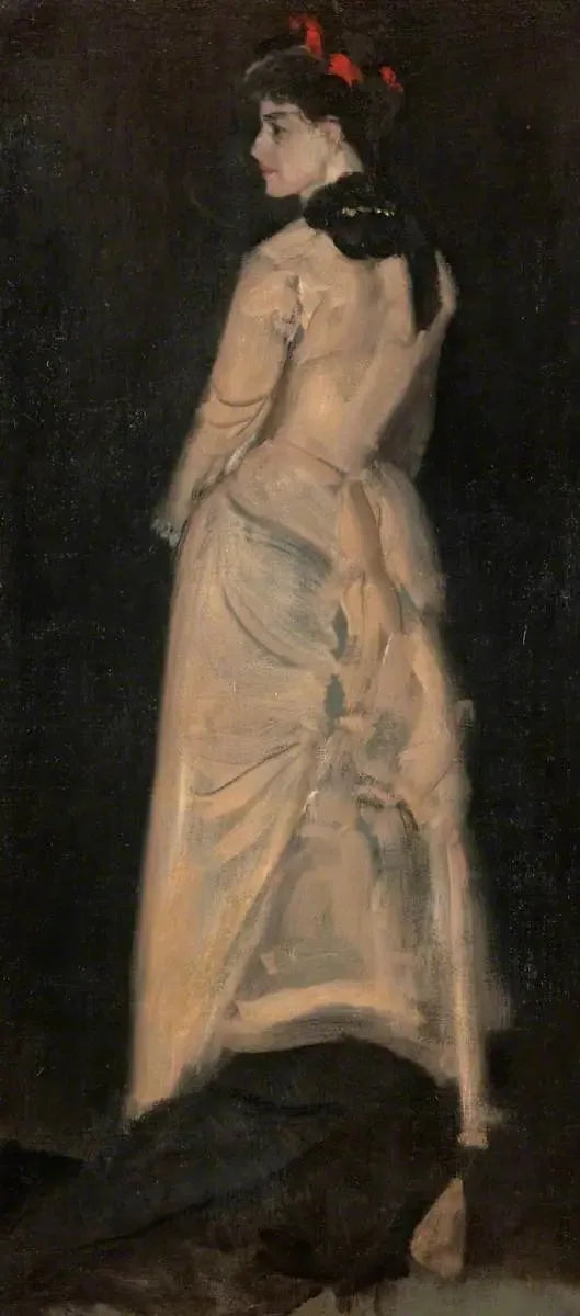 Harmoni i färgen kött och svart: Porträtt av fru Louise Jopling 1877 (olja) - James Abbott McNeill Whistler