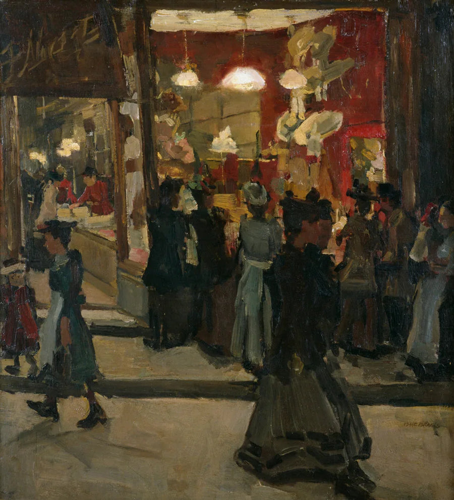 Hattbutik Mars på Nieuwendijk i Amsterdam - Isaac Israëls