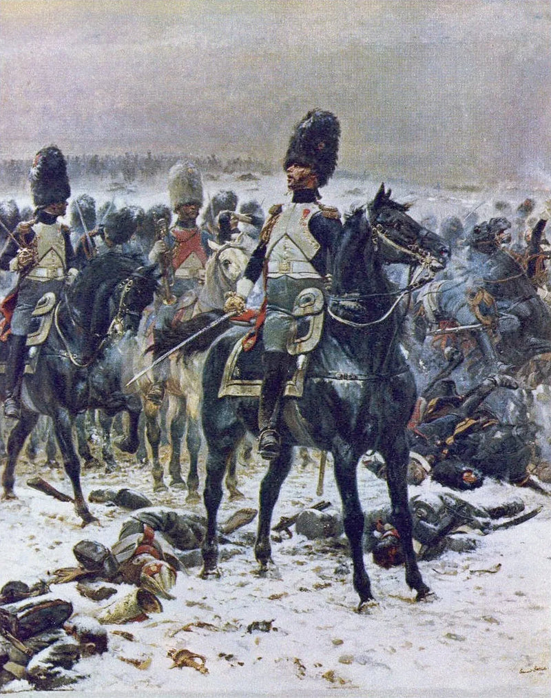 Haut les têtes! colonel Lepic vid Eylau den 8 februari 1807 - Édouard Detaille