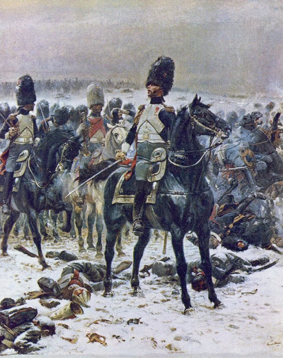 Haut les têtes! colonel Lepic vid Eylau den 8 februari 1807 - Édouard Detaille