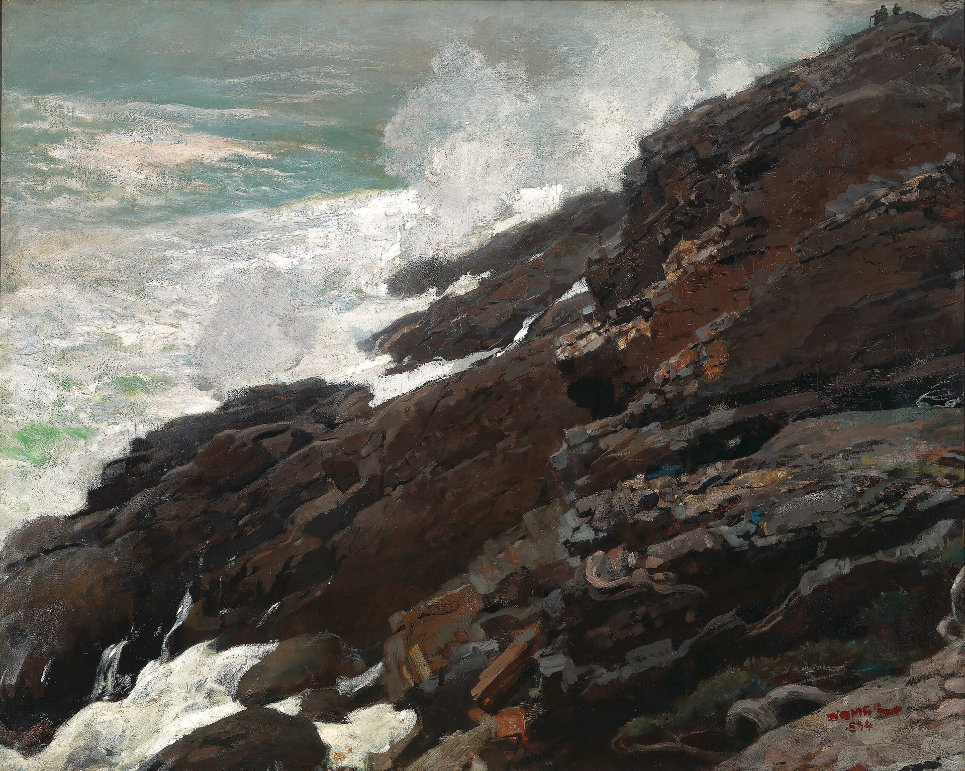 Haute Falaise, Côte du Maine - Winslow Homer image 1 reproduction artisanale de tableau