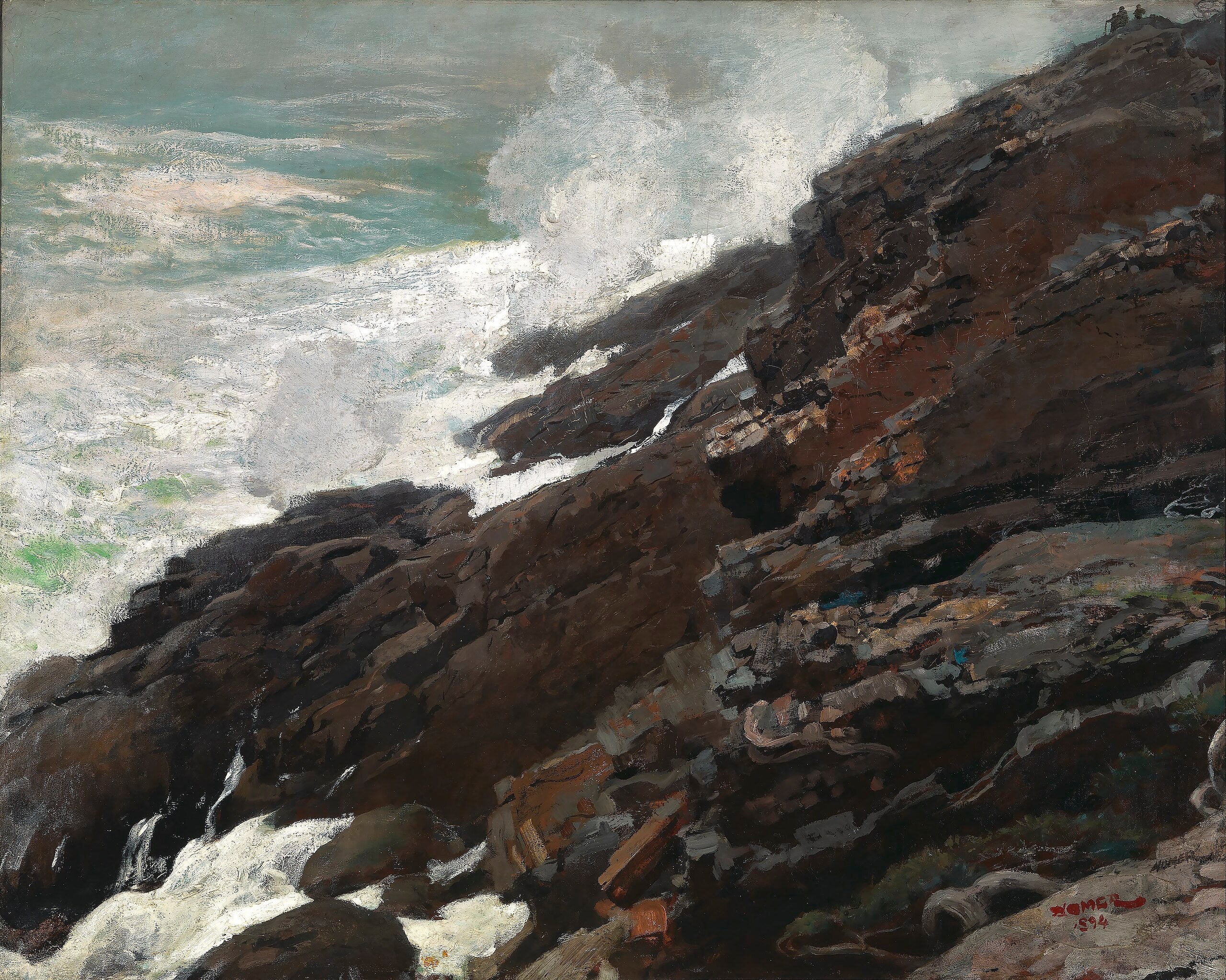 Haute Falaise, Côte du Maine - Winslow Homer image 1 reproduction artisanale de tableau
