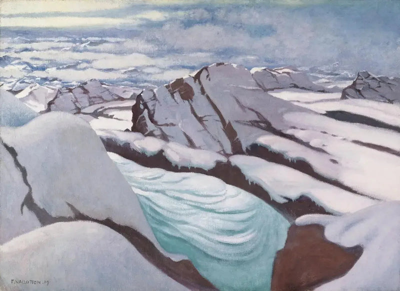 Höga Alperna, glaciärer och snötäckta toppar - Félix Vallotton