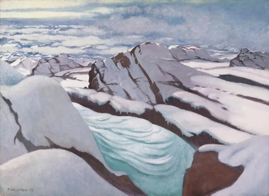 Höga Alperna, glaciärer och snötäckta toppar - Félix Vallotton