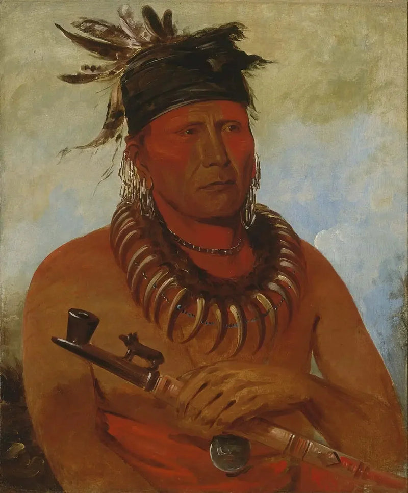Háw-che-ke-súg-ga, Den som dödar Osages, ledare för stammen - George Catlin
