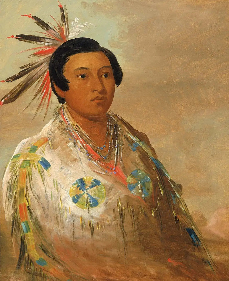 Hee-doh'ge-ats, en ung man - George Catlin