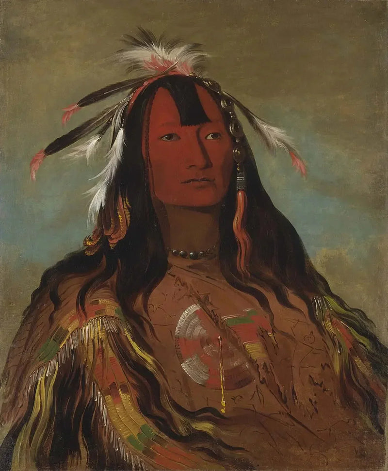 Hee-oh'ks-te-kin, leggings i kaninpäls - George Catlin