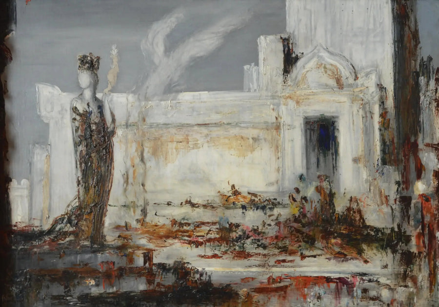 Hélène vid Scée-dörren - Gustave Moreau