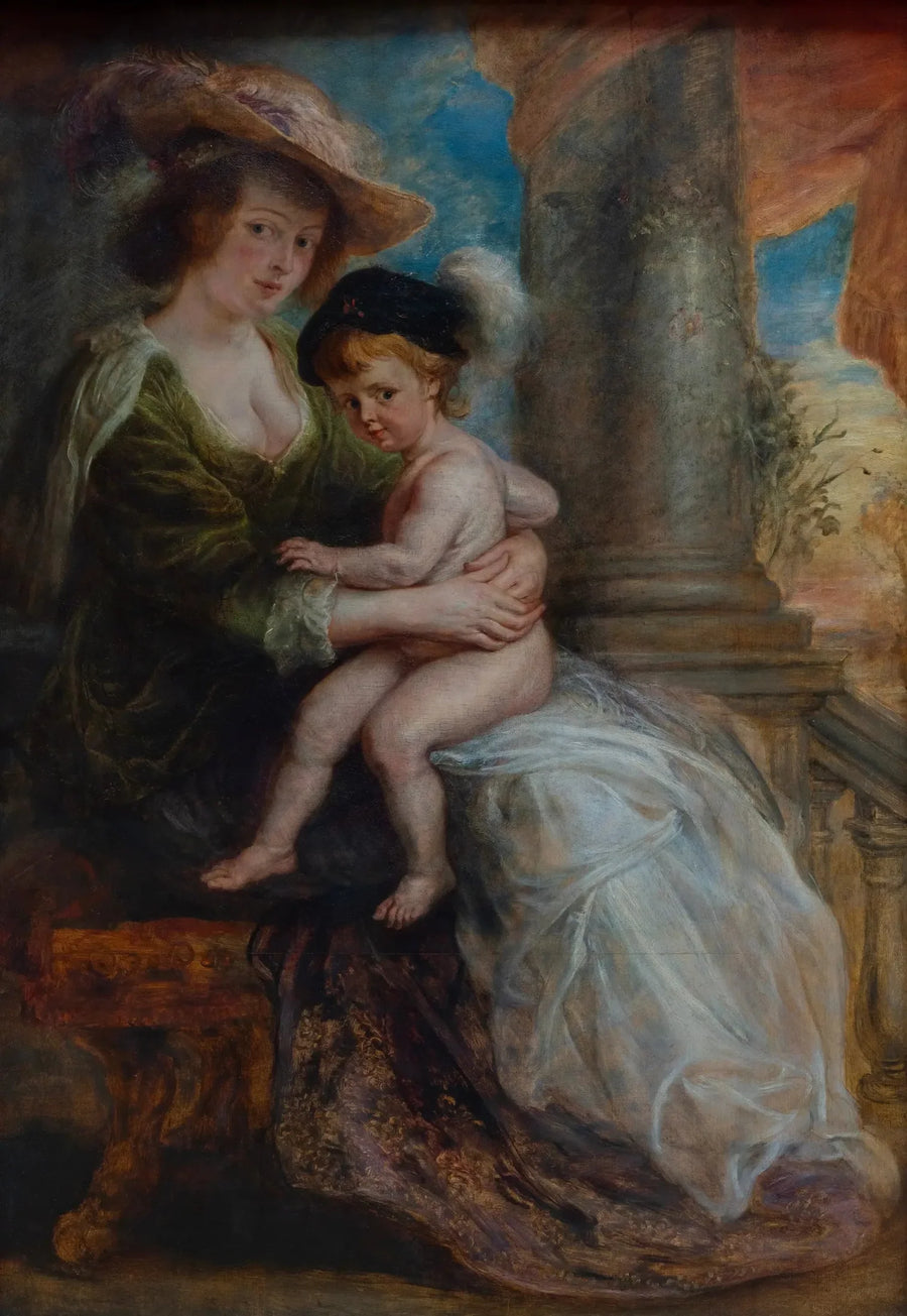 Hélène Fourment och hennes son Frans - Peter Paul Rubens