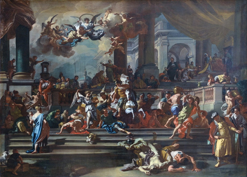 Héliodore jagad från templet - Francesco Solimena