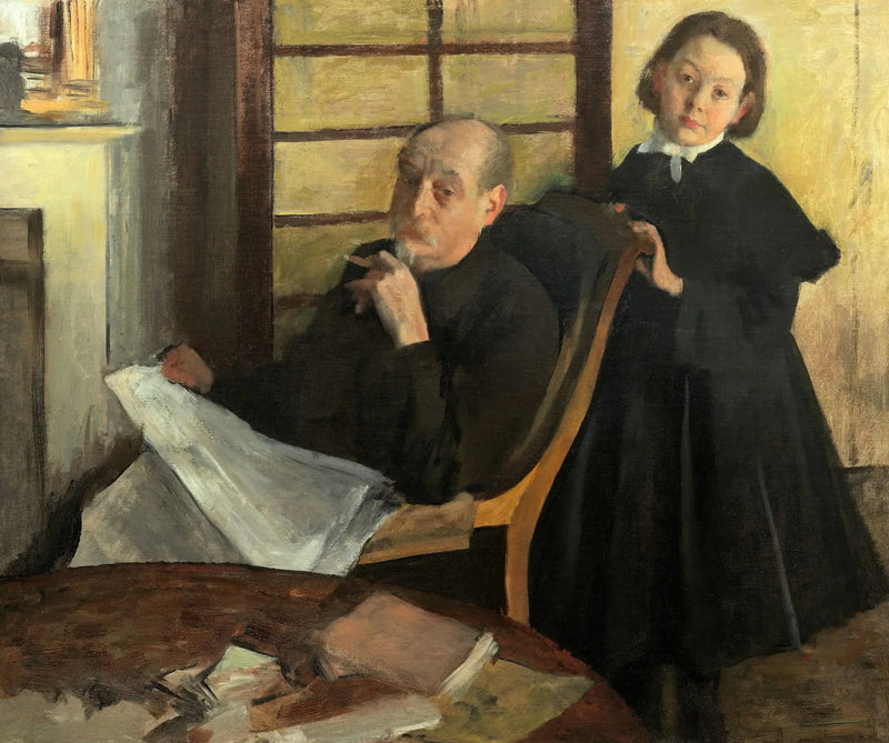 Henri Degas och hans brorsdotter Lucie Degas (onkeln och kusinen till konstnären) - Edgar Degas