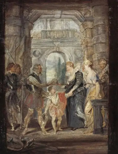 Henri IV ger förmyndarskapet till Marie de Médicis - Peter Paul Rubens