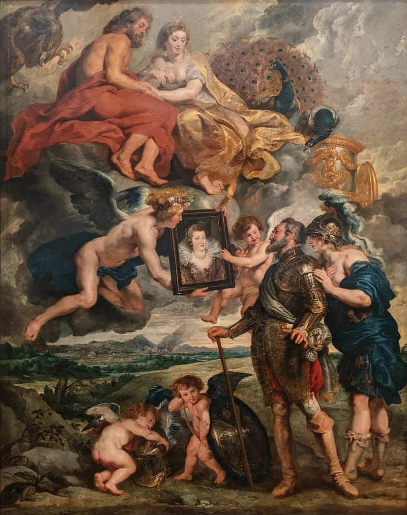 Henri IV mottar porträttet av Marie de Médicis - Peter Paul Rubens