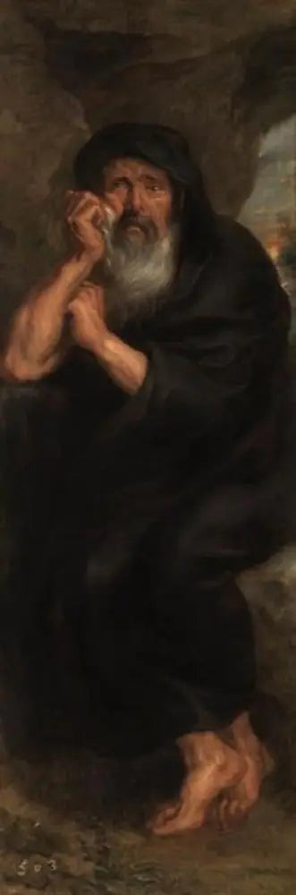 Herakleitos, filosofer som gråter - Peter Paul Rubens