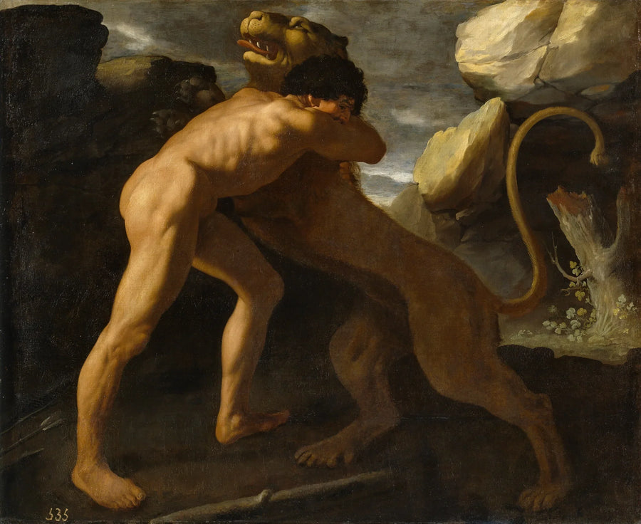 Hercule som möter Nemeiska lejonet - Francisco de Zurbarán